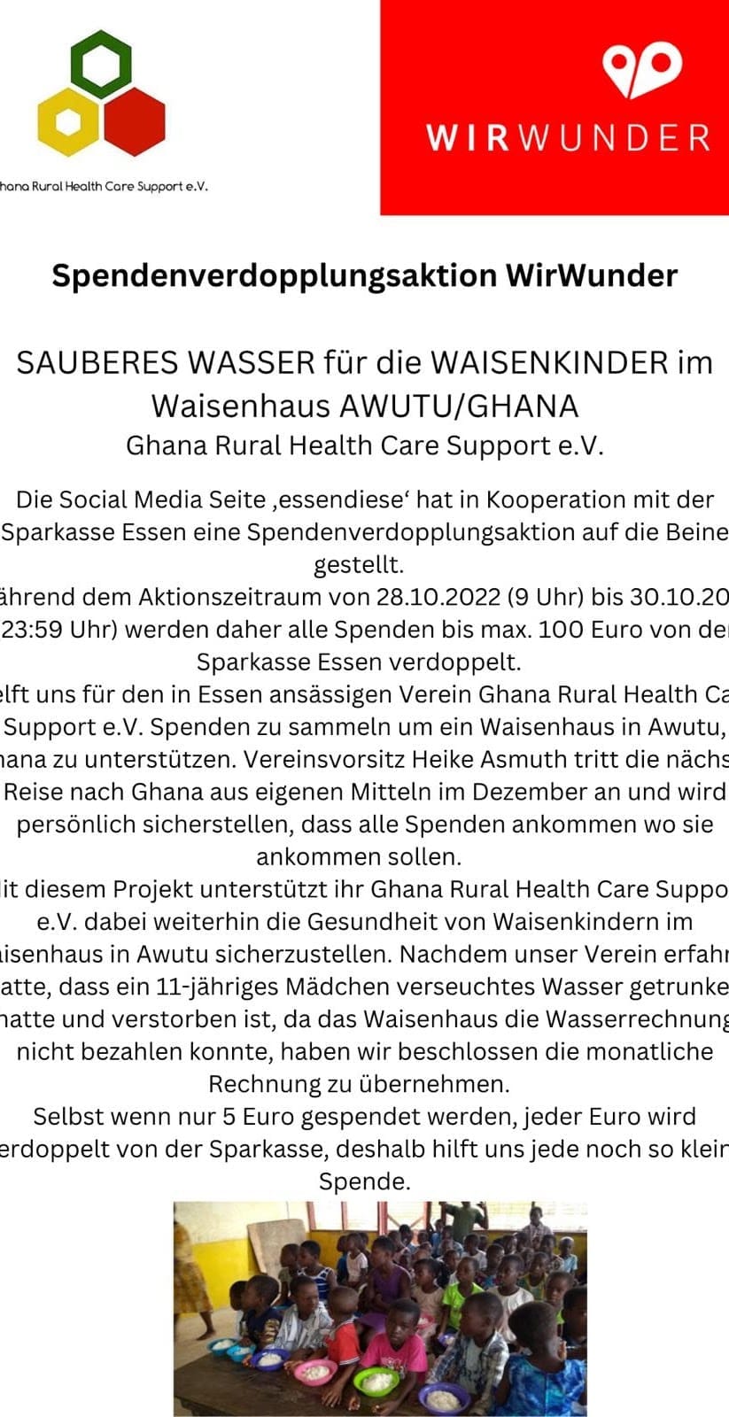 Beendet: Spendenaktion WirWunder der Sparkasse Essen