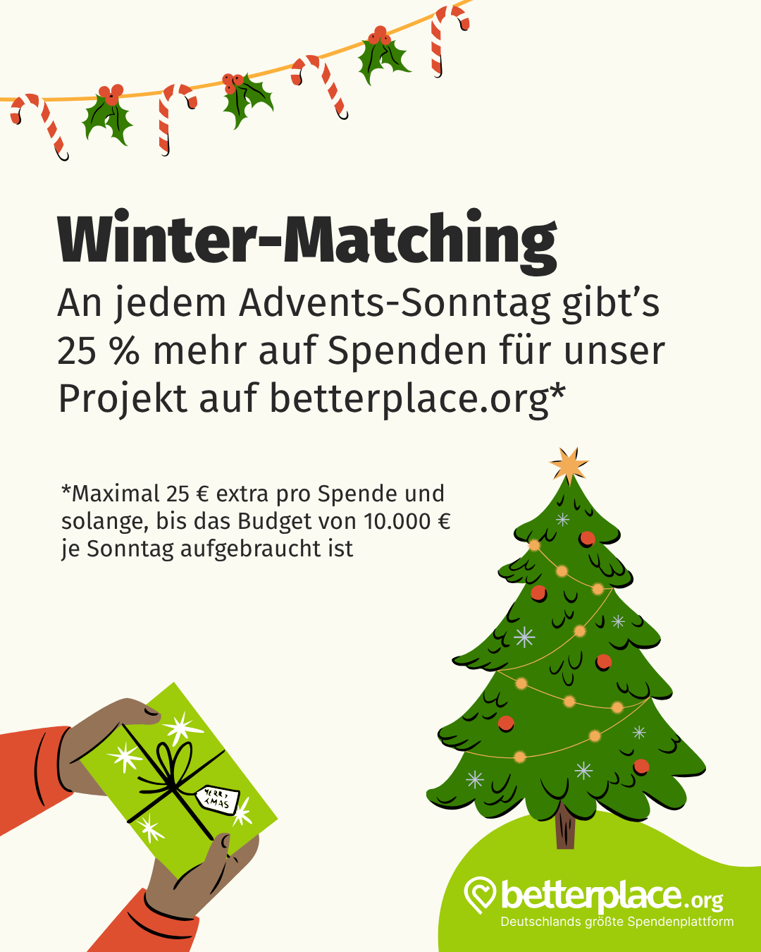Winter-Matching auf betterplace – Jetzt spenden & 25% extra sichern!
